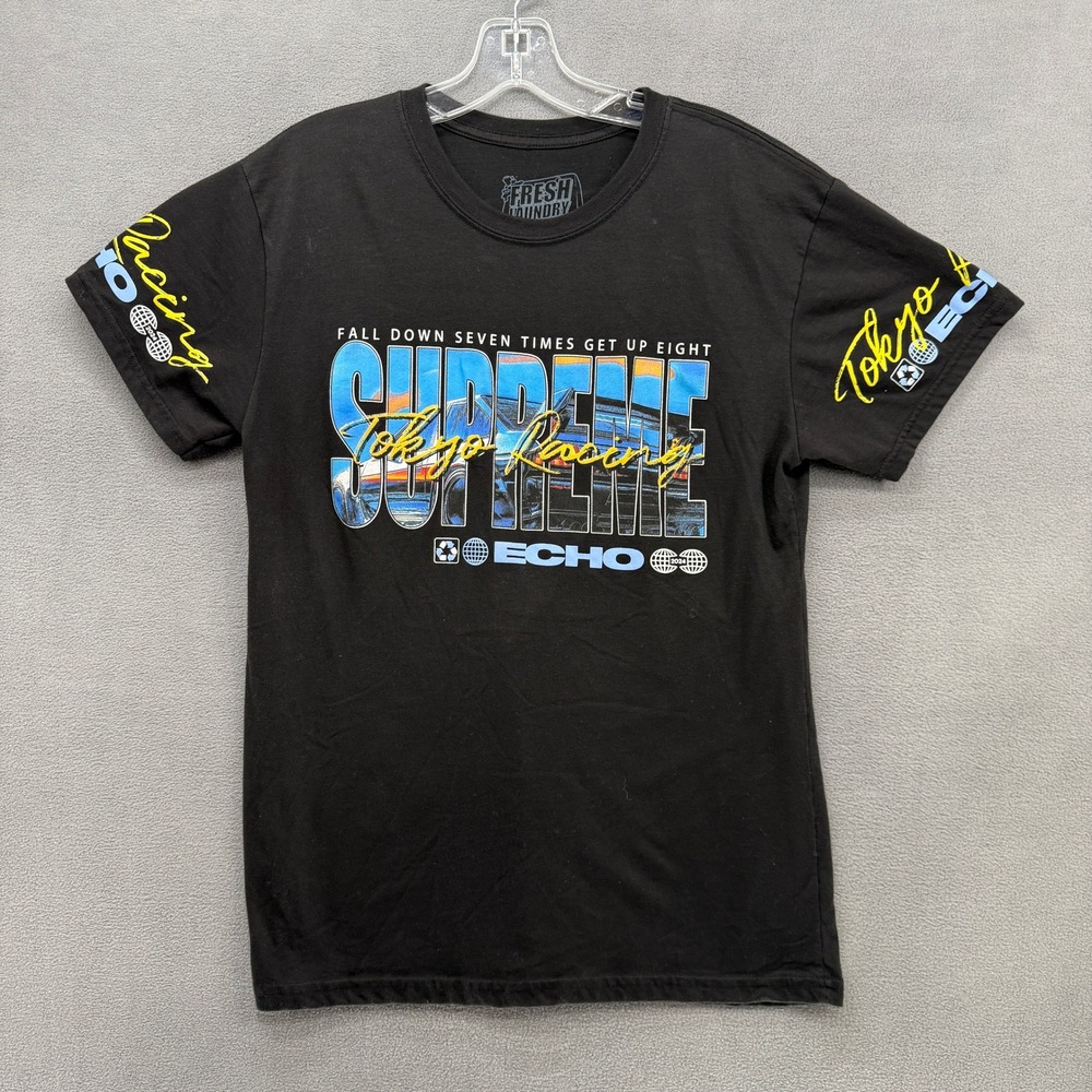 Fresh Laundry Tokyo Racing Supreme T-Shirt Echo Graphic Black Mens Medium